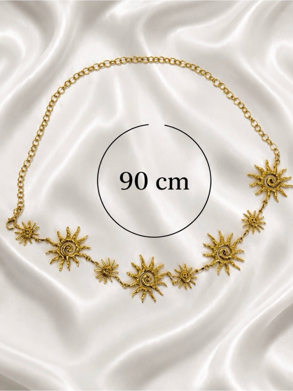 Gold sunburst body chain back necklace - Picture 6 of 7